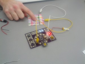 reactive fabric controlling LEDs