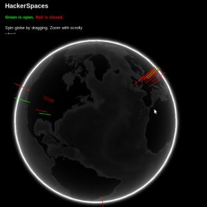 Hackerspaces globe by Joe Walnes