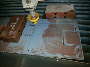 Panel insert in waterjet