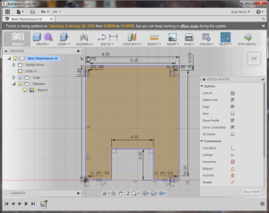 Fusion 360 drawing of panel insert